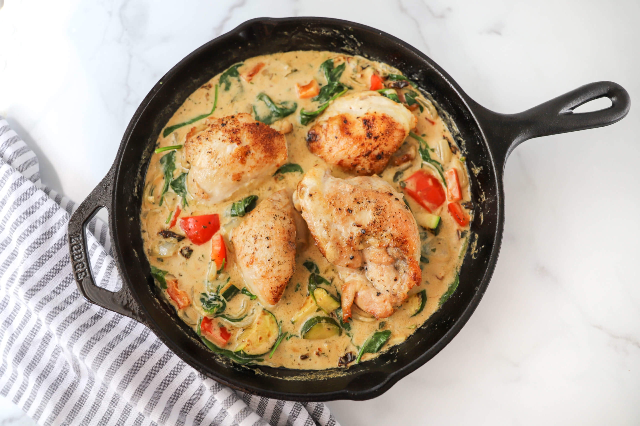 One-Skillet Meal: Creamy Tuscan Chicken