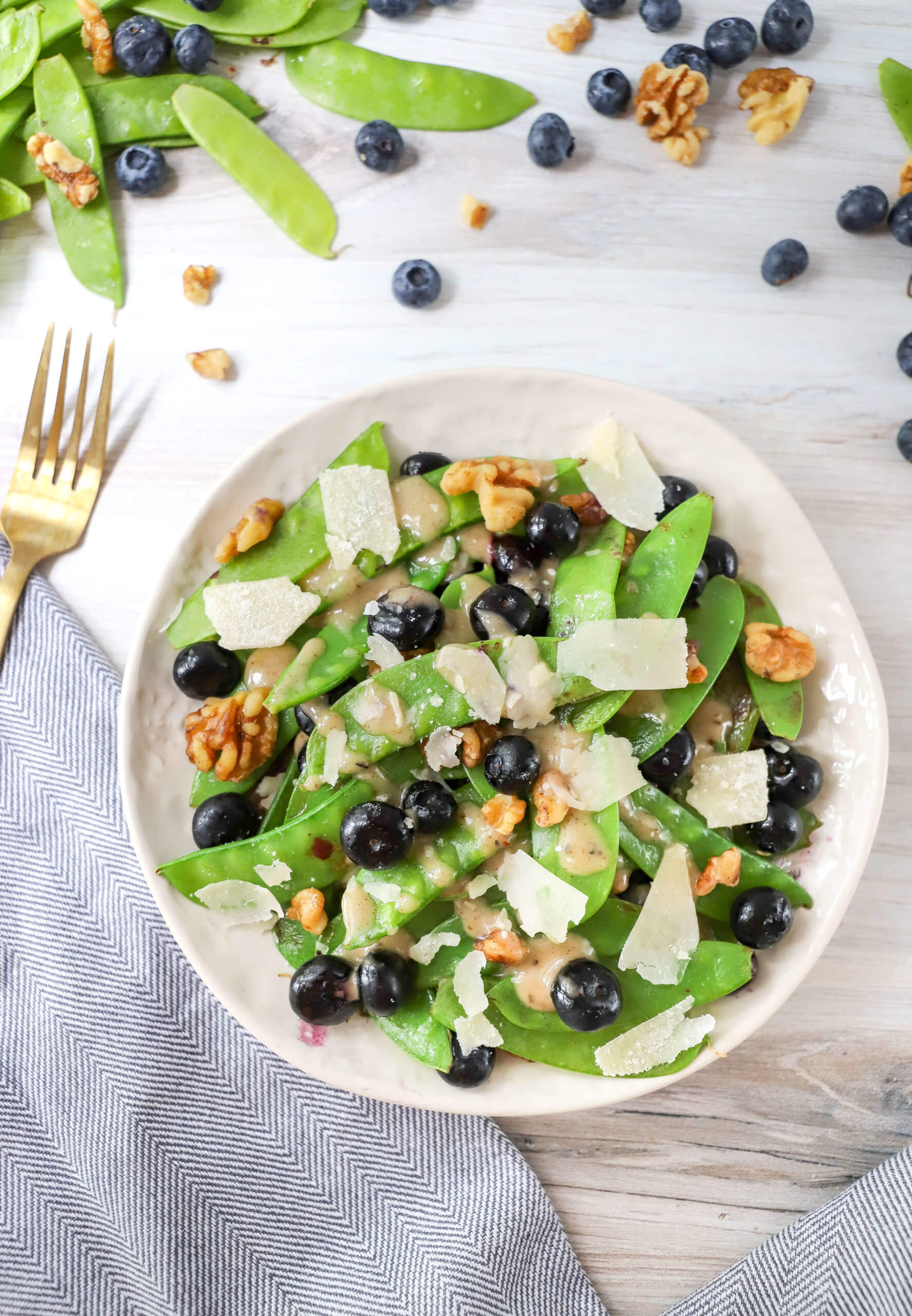 Warm Blueberry and Snow Pea Salad