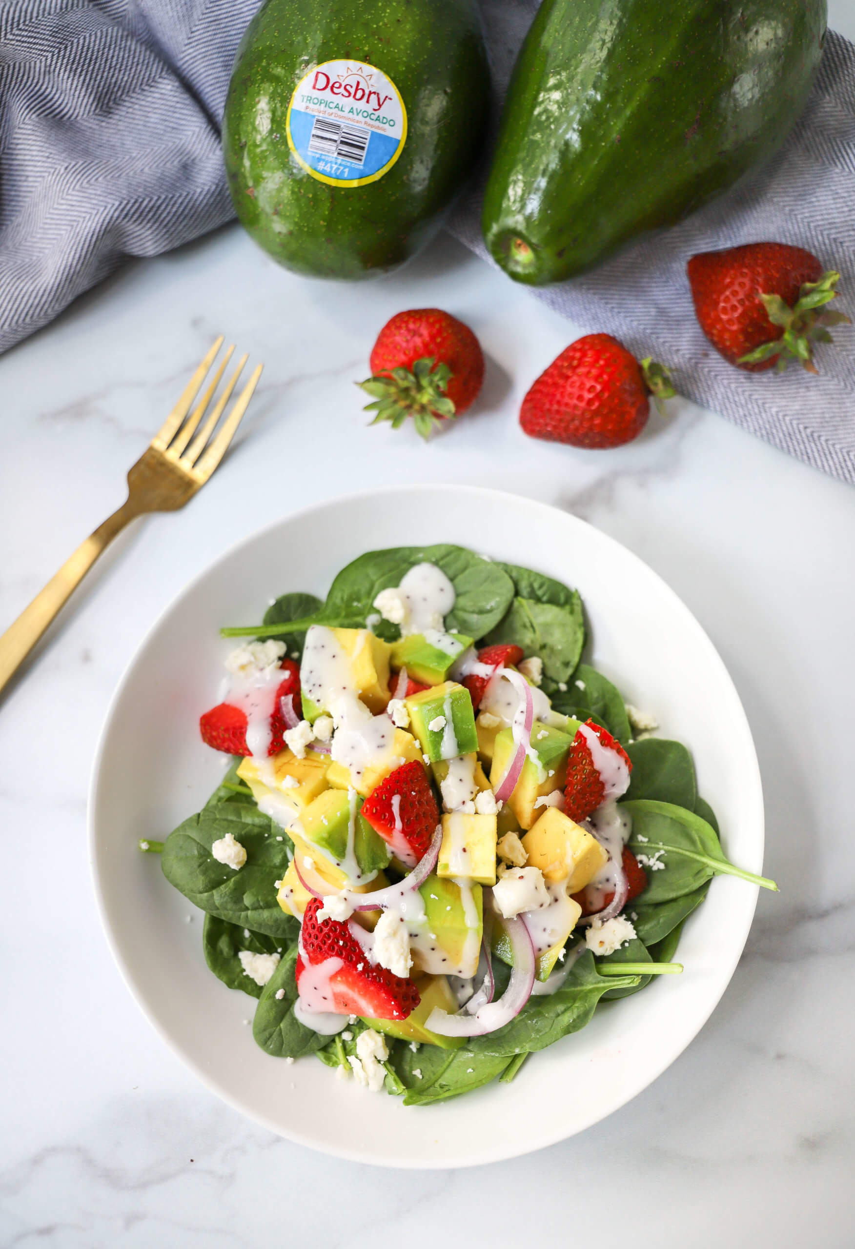 Tropical Avocado and Strawberry Salad