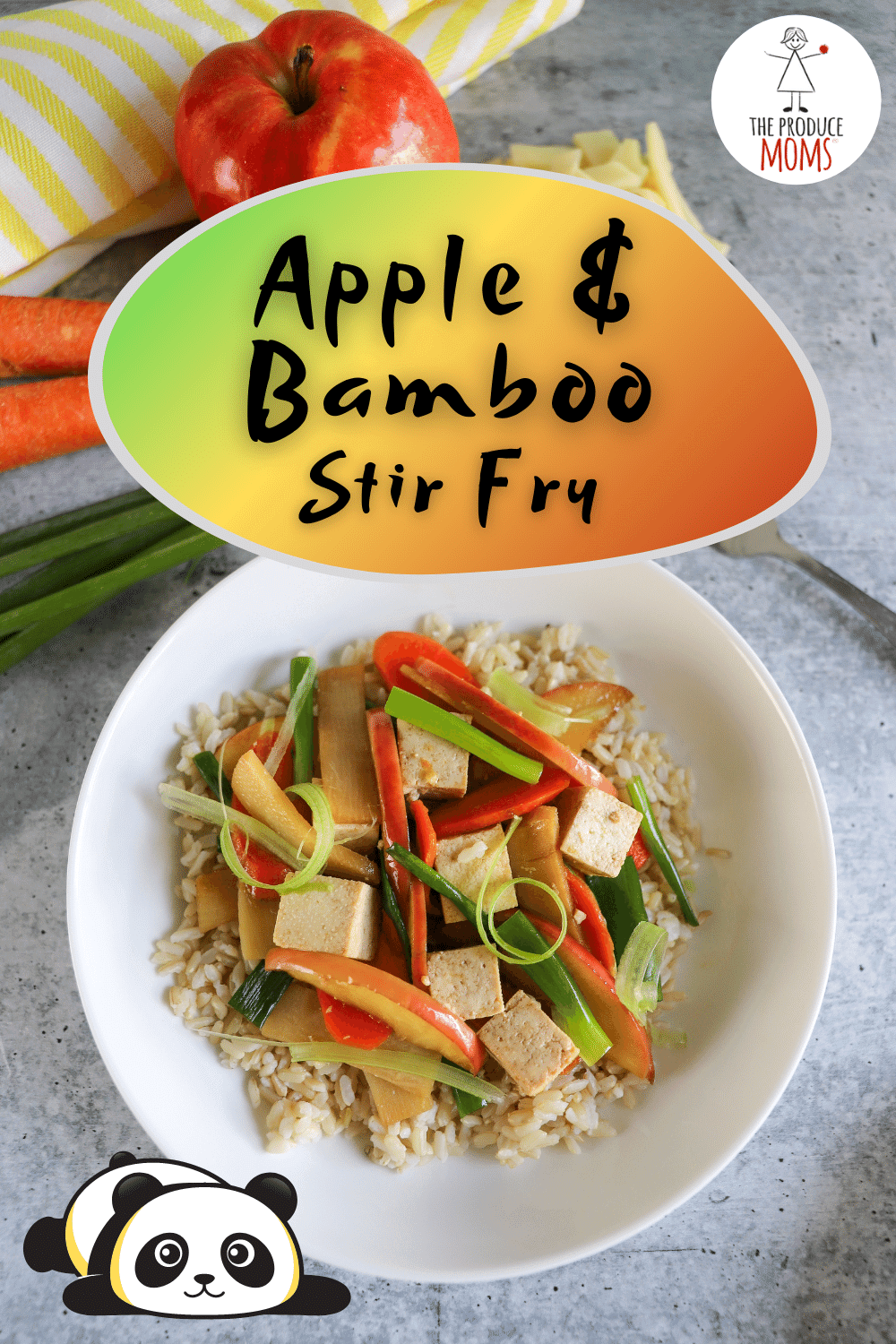 Eat Like an Animal: Apple and Bamboo Stir Fry Pinterest Card