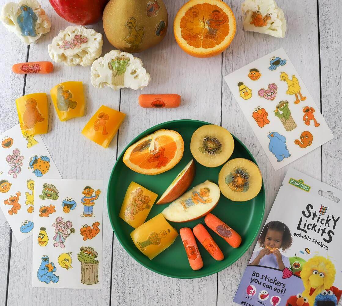 Put Sesame Street StickyLickits on your favorite produce