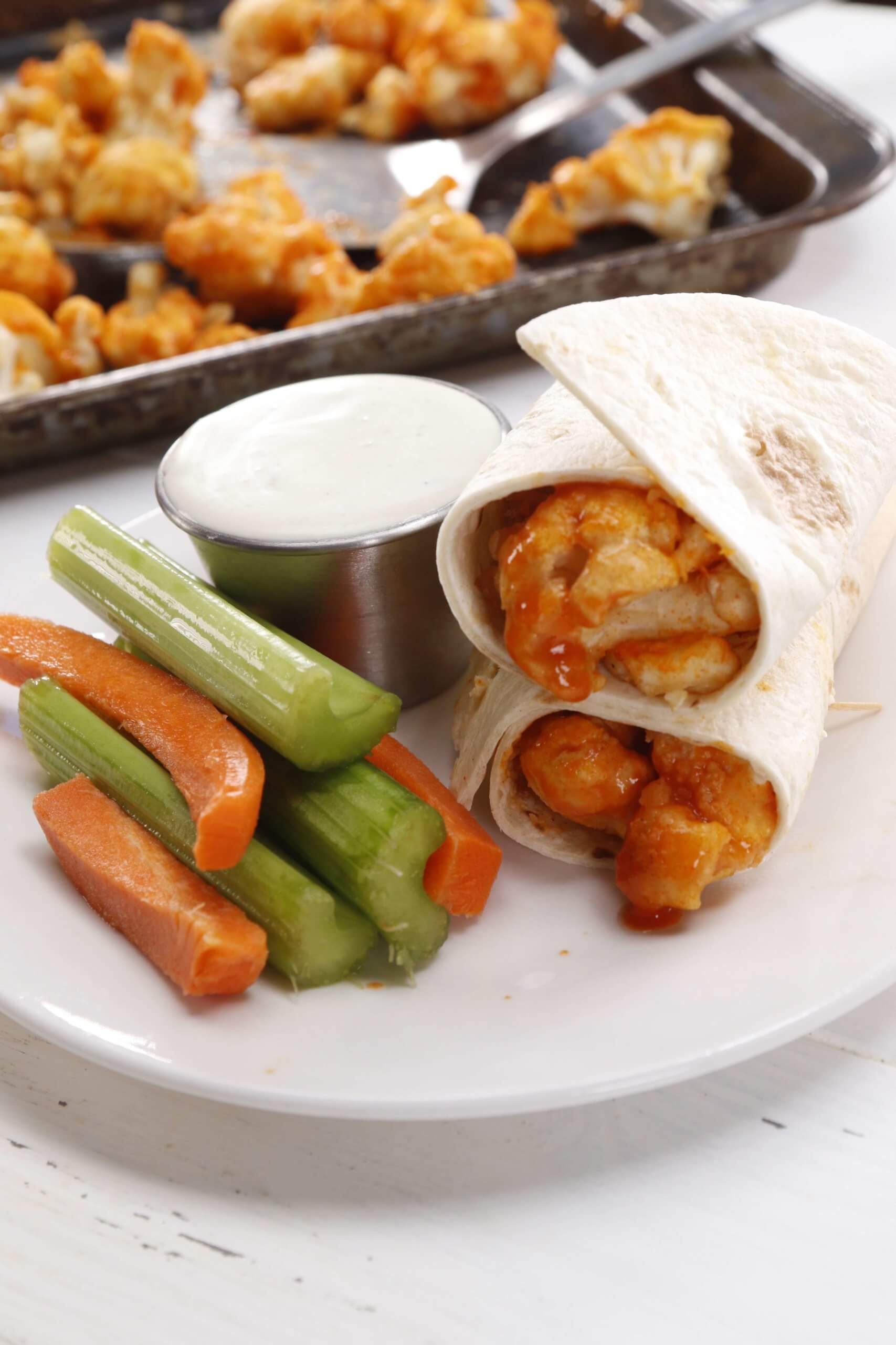 Buffalo Ranch Cauliflower Wraps