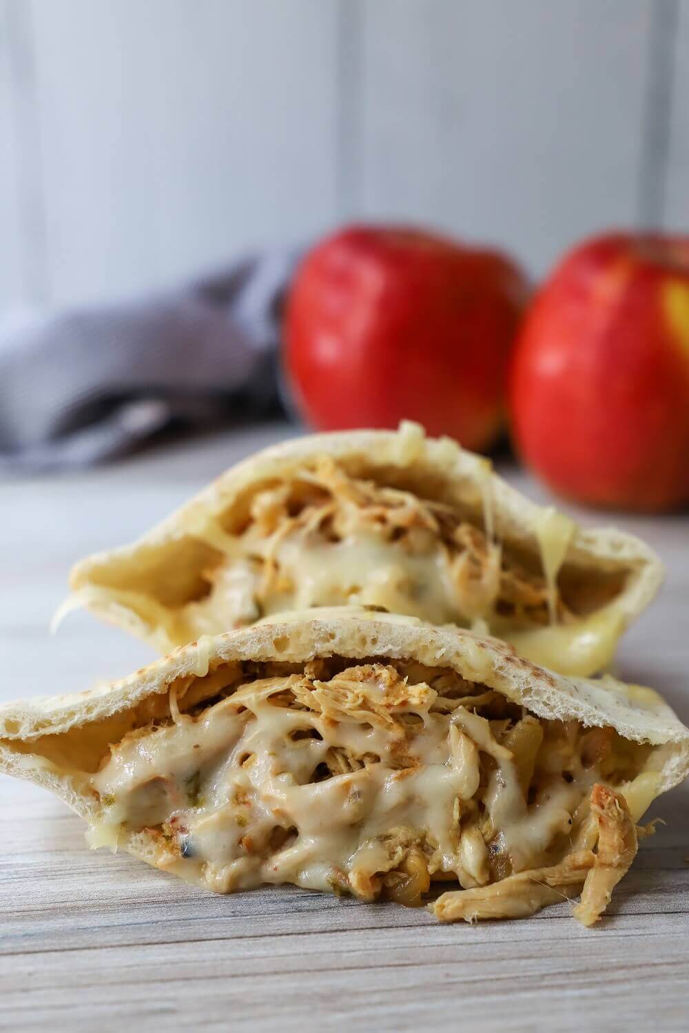 BBQ chicken and apple sandwiches