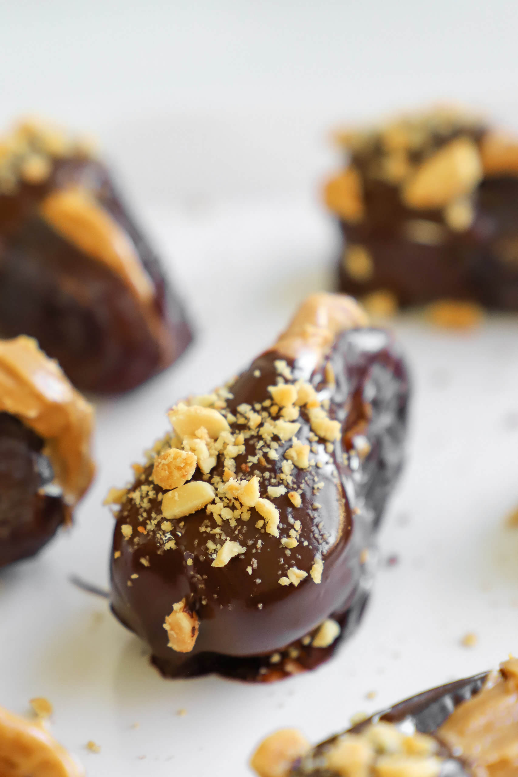 Chocolate-Dipped Peanut Butter Stuffed Dates