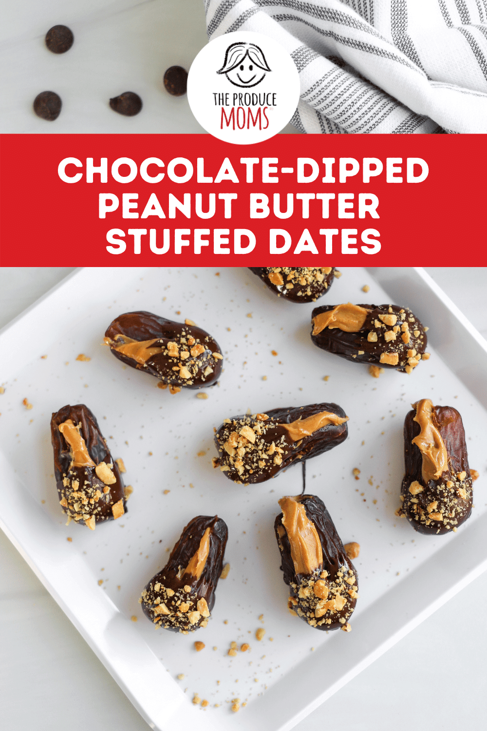 Chocolate-Dipped Peanut Butter Stuffed Dates