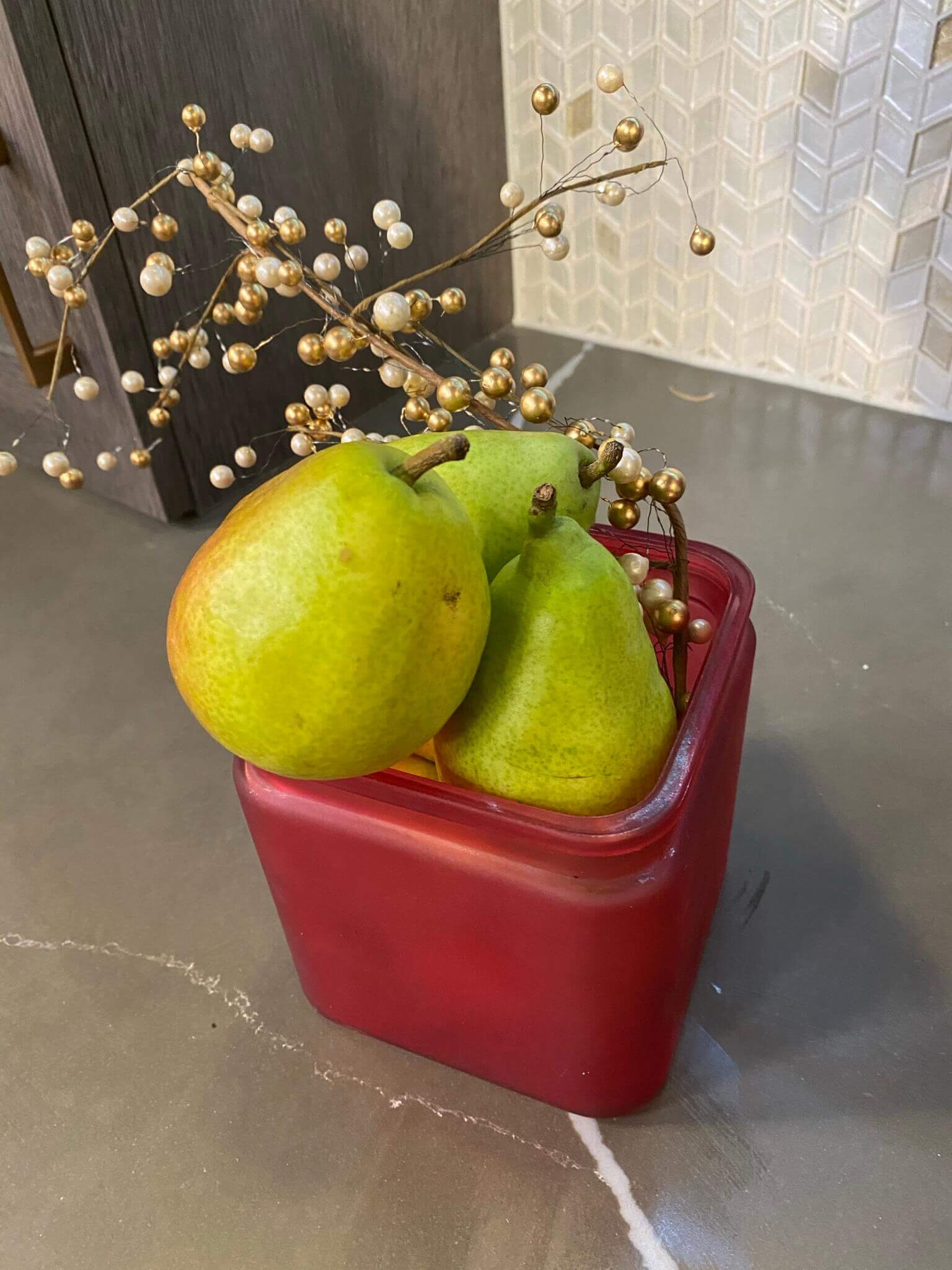 Decorate for the holidays with fresh pears 
