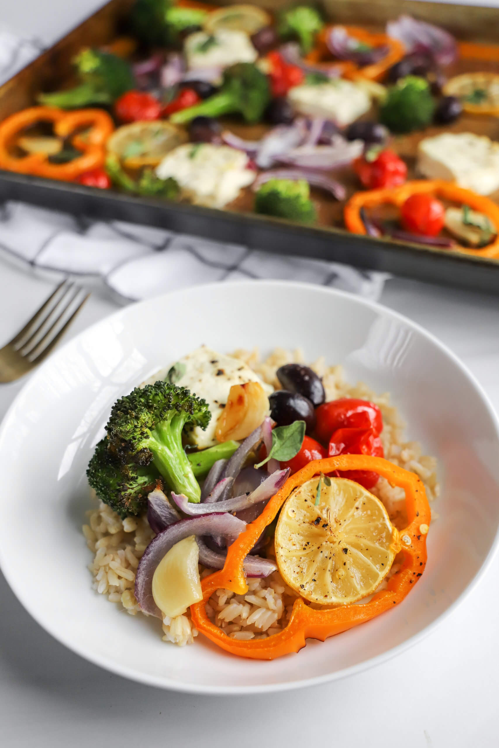 Sheet Pan Baked Feta With Greek Veggies