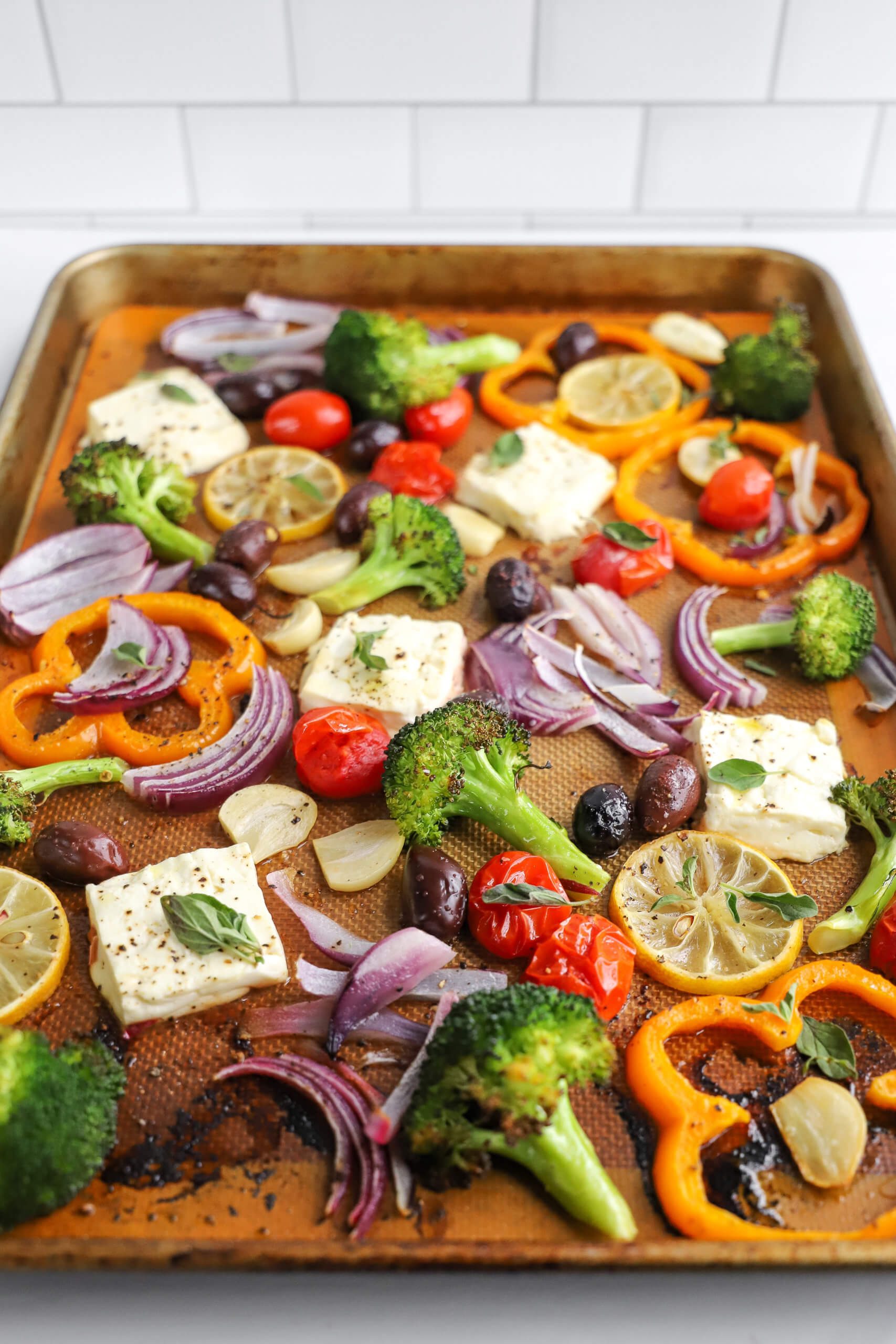 Sheet Pan Baked Feta With Greek Veggies