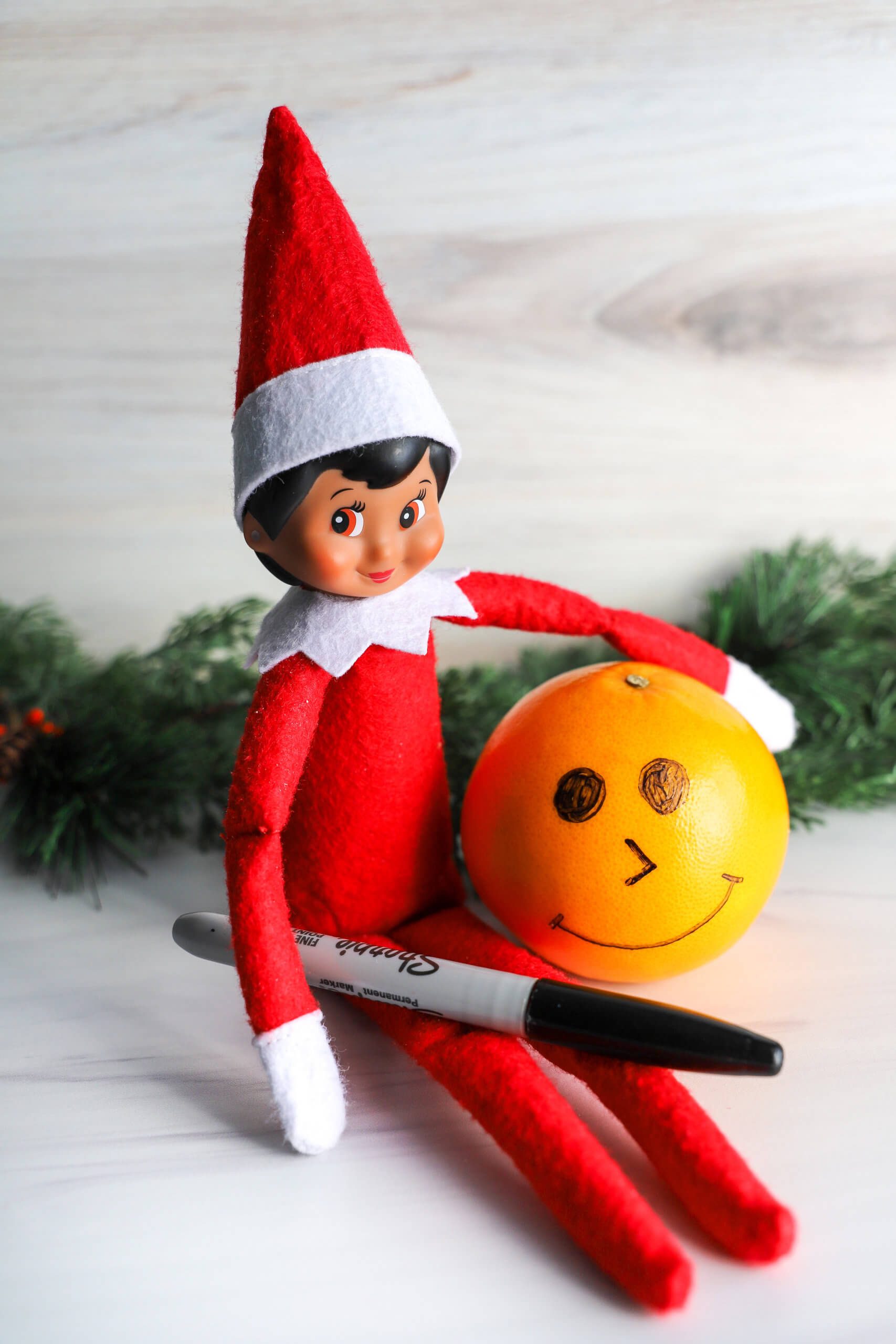 Easy Elf on the Shelf Ideas: Drawing on Fruit