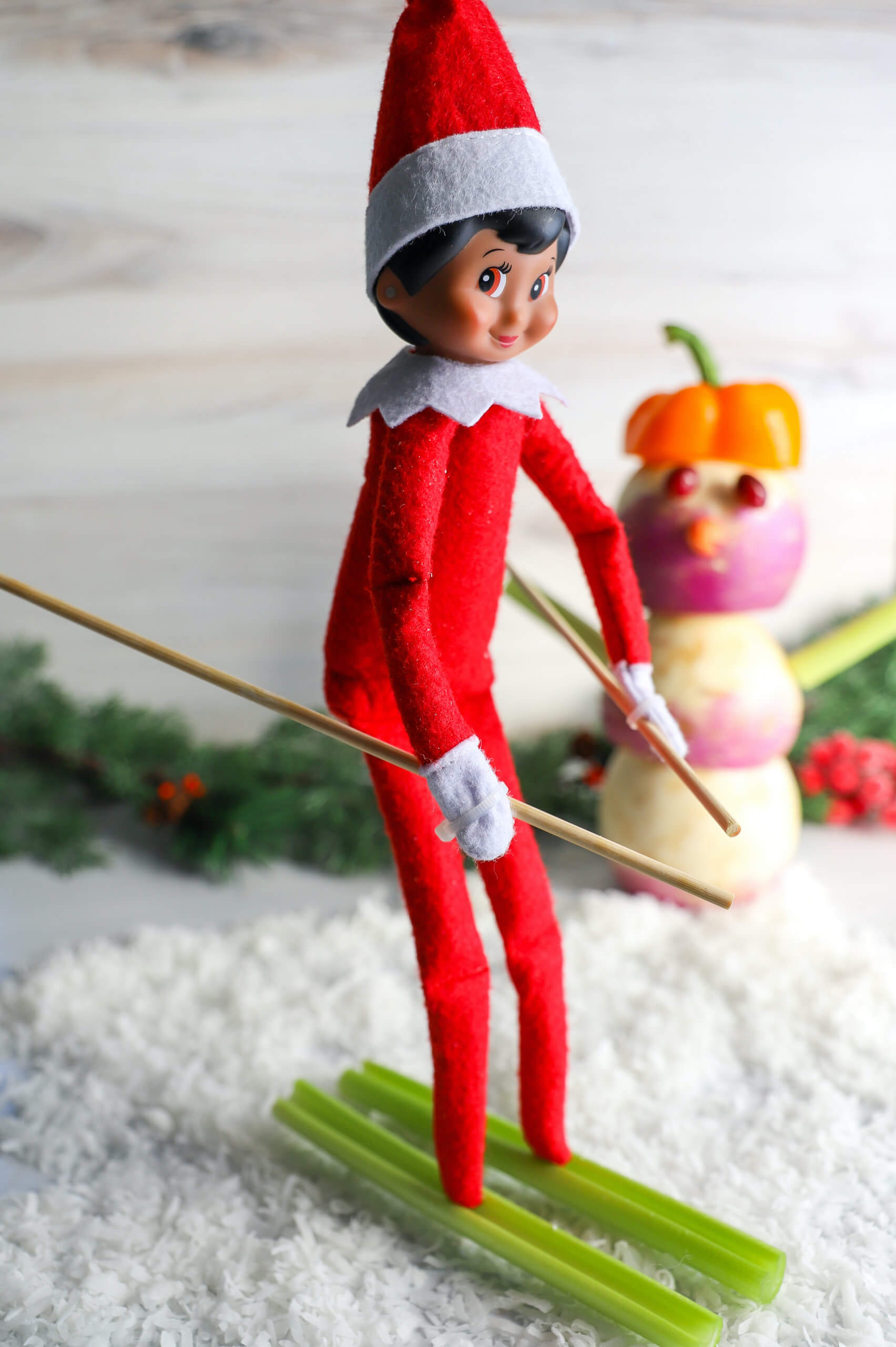 Easy Elf on the Shelf Ideas: Skiing 