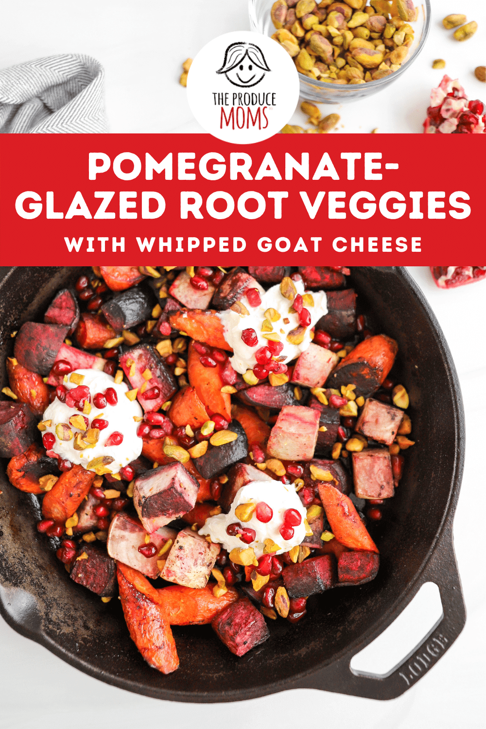 Pomegranate-Glazed Root Vegetables with Whipped Goat Cheese
