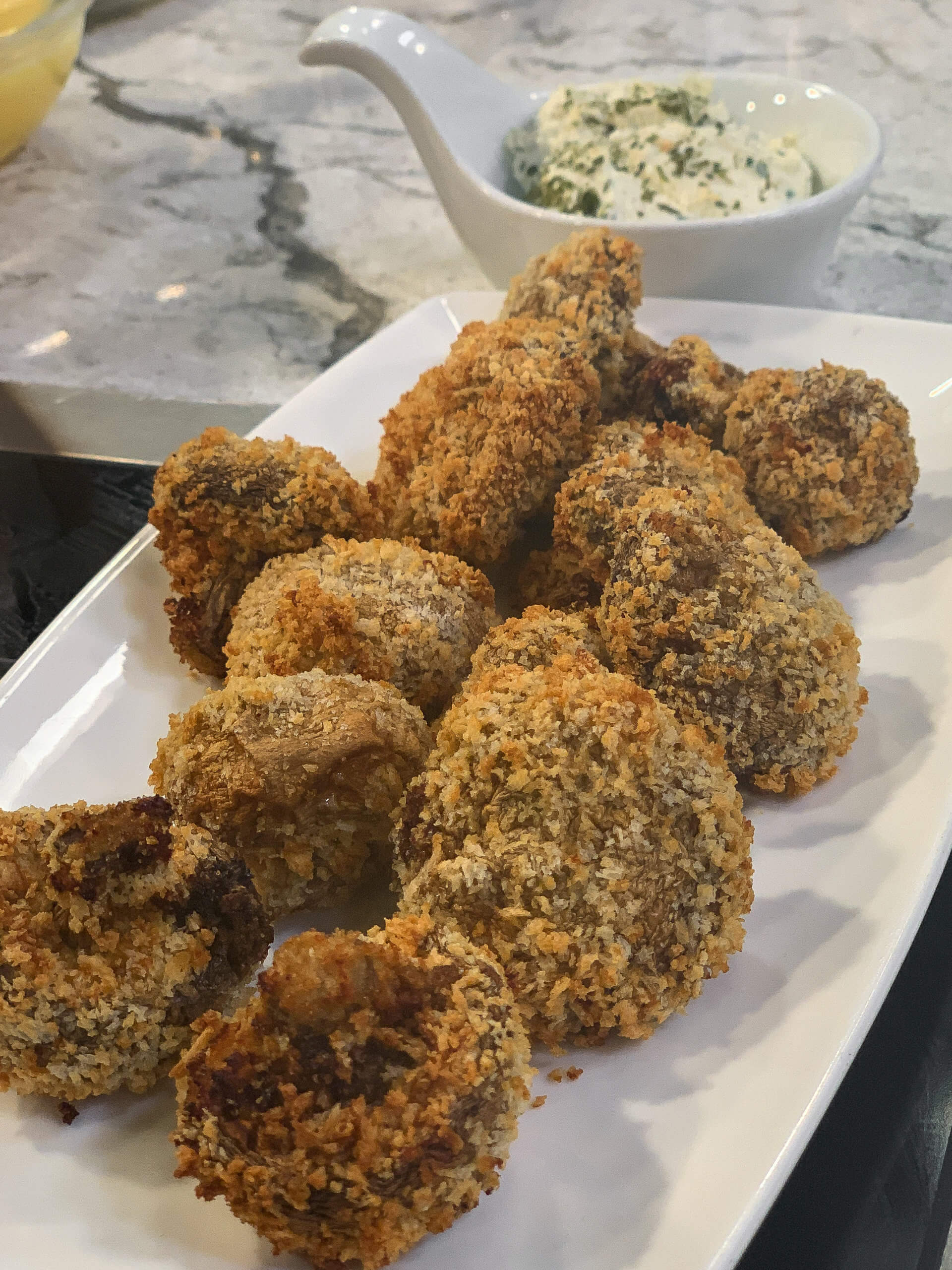 Air Fried Breaded Mushrooms