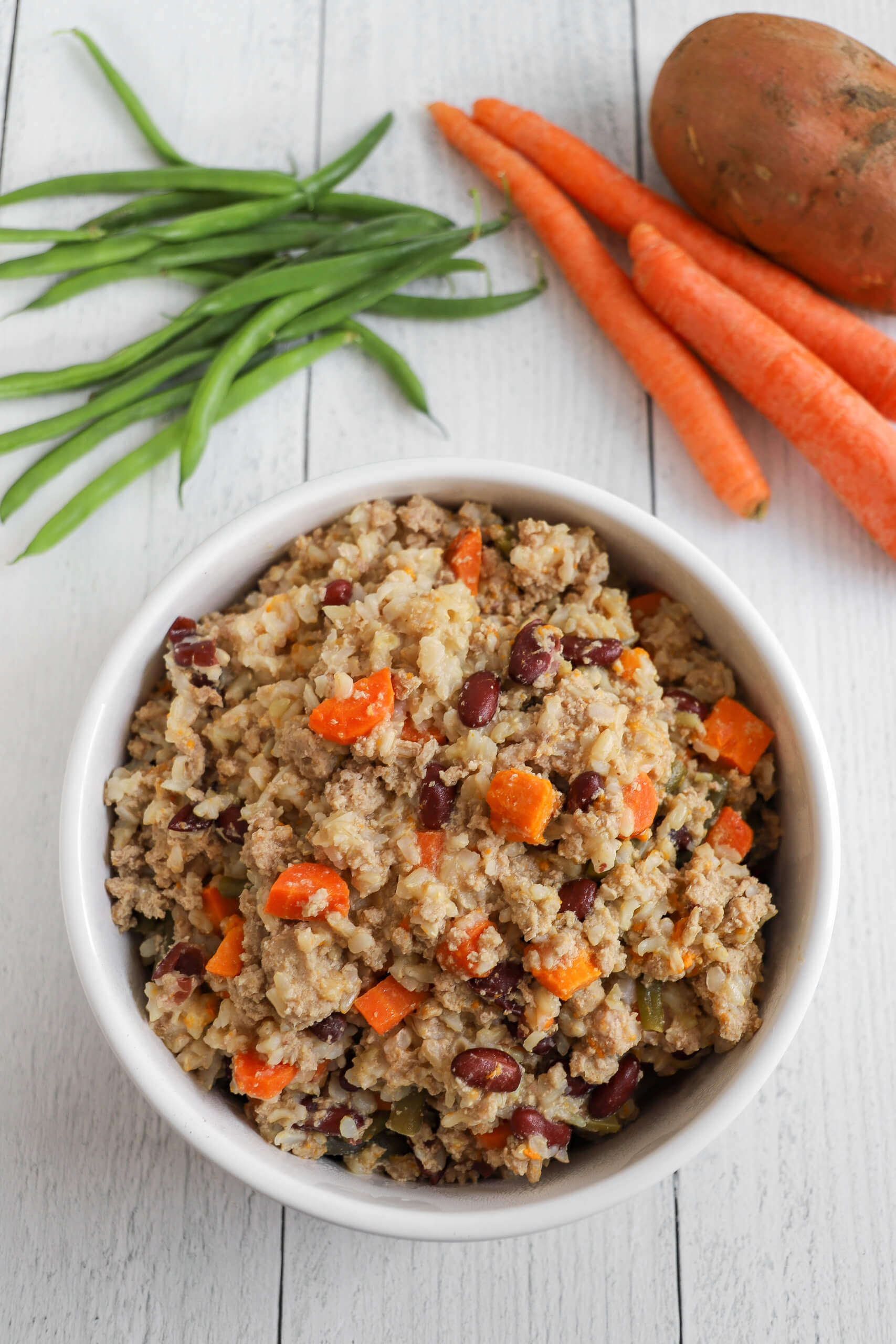Easy Slow Cooker Dog Food with Ground Turkey and Veggies