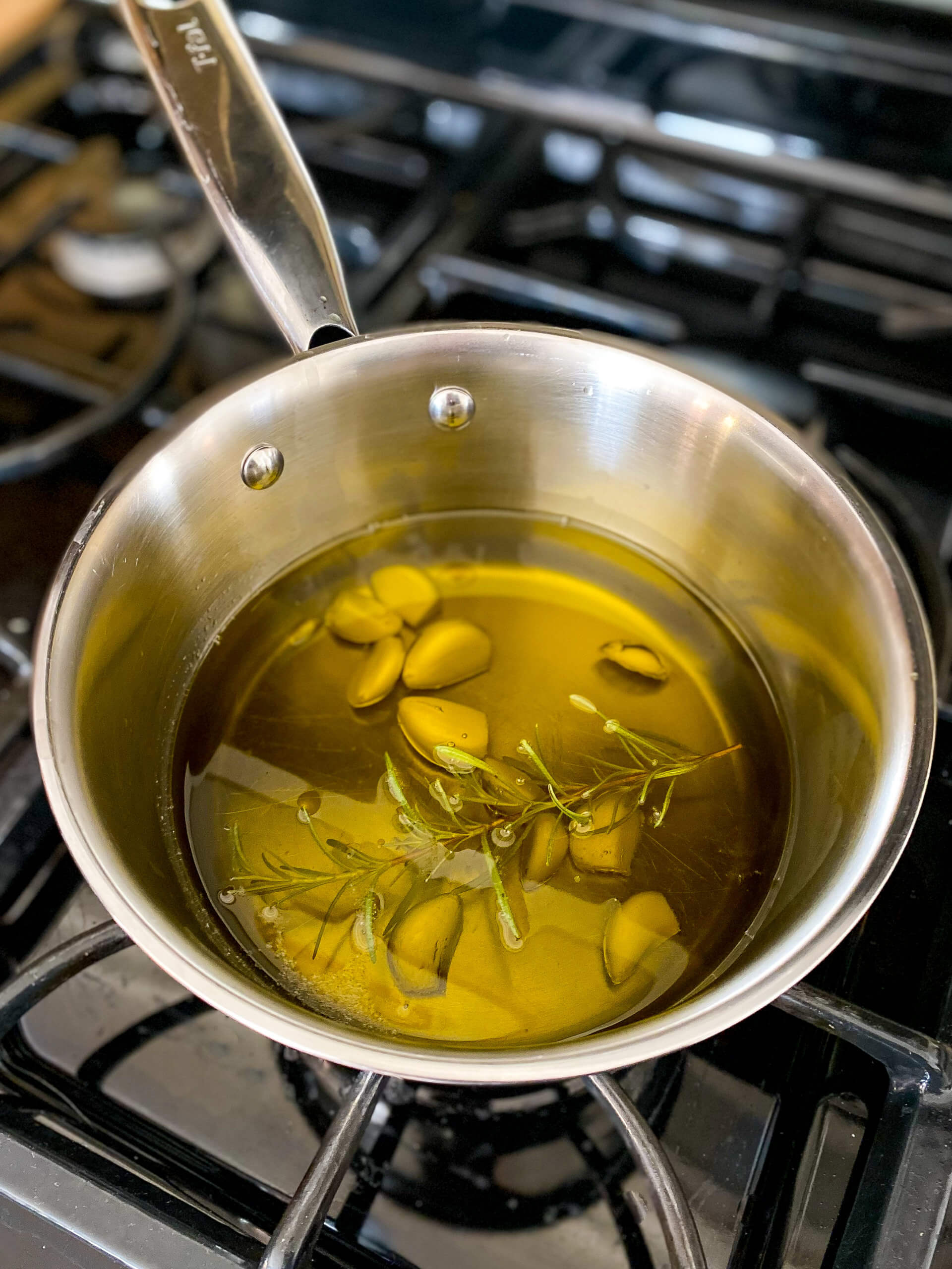 Making Garlic and Rosemary Infused Olive Oil