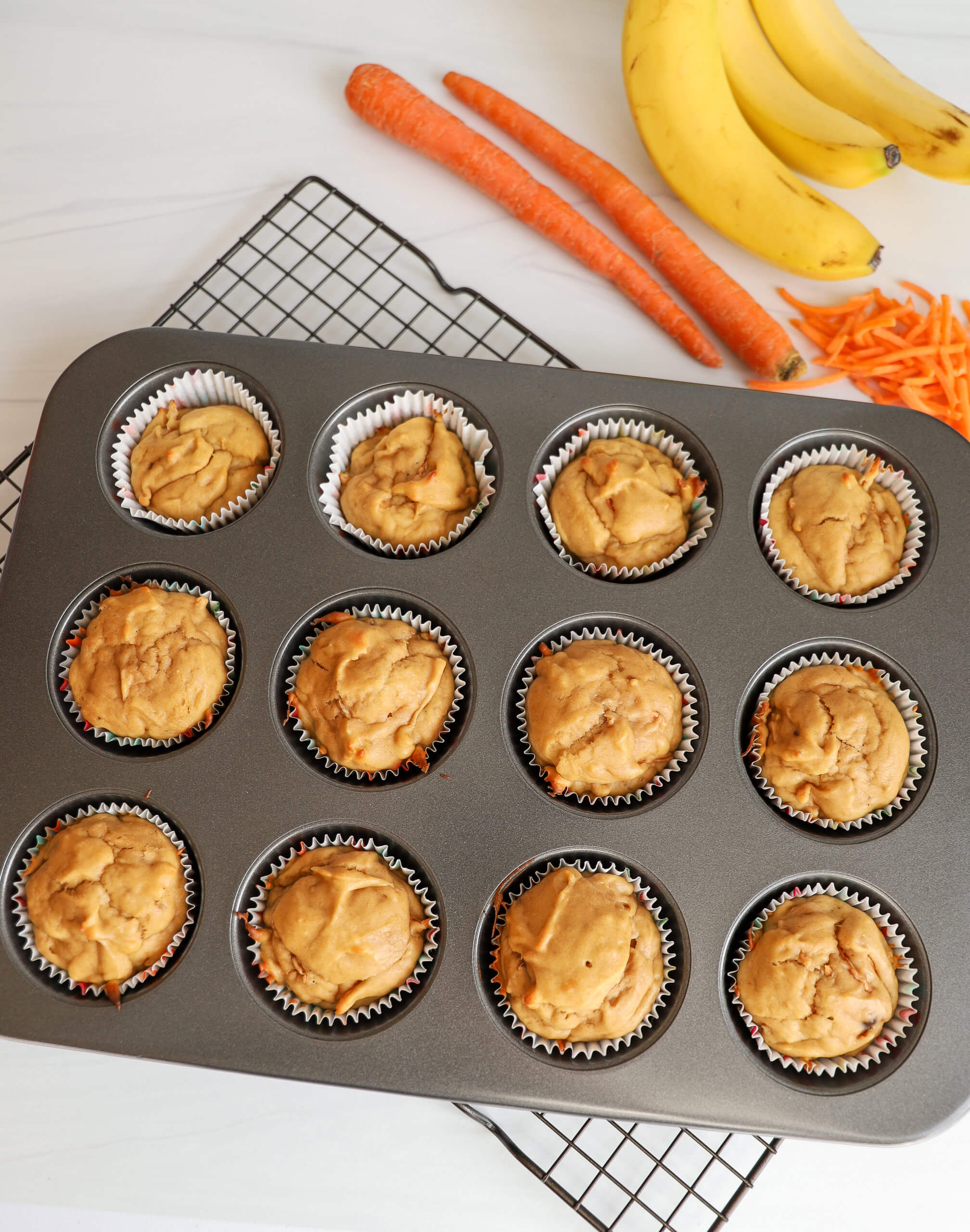 Making Peanut Butter and Banana Pupcakes