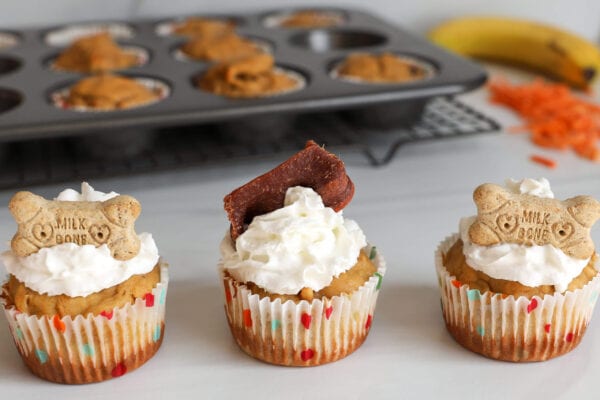 Banana And Peanut Butter Pupcakes For Dogs Treats