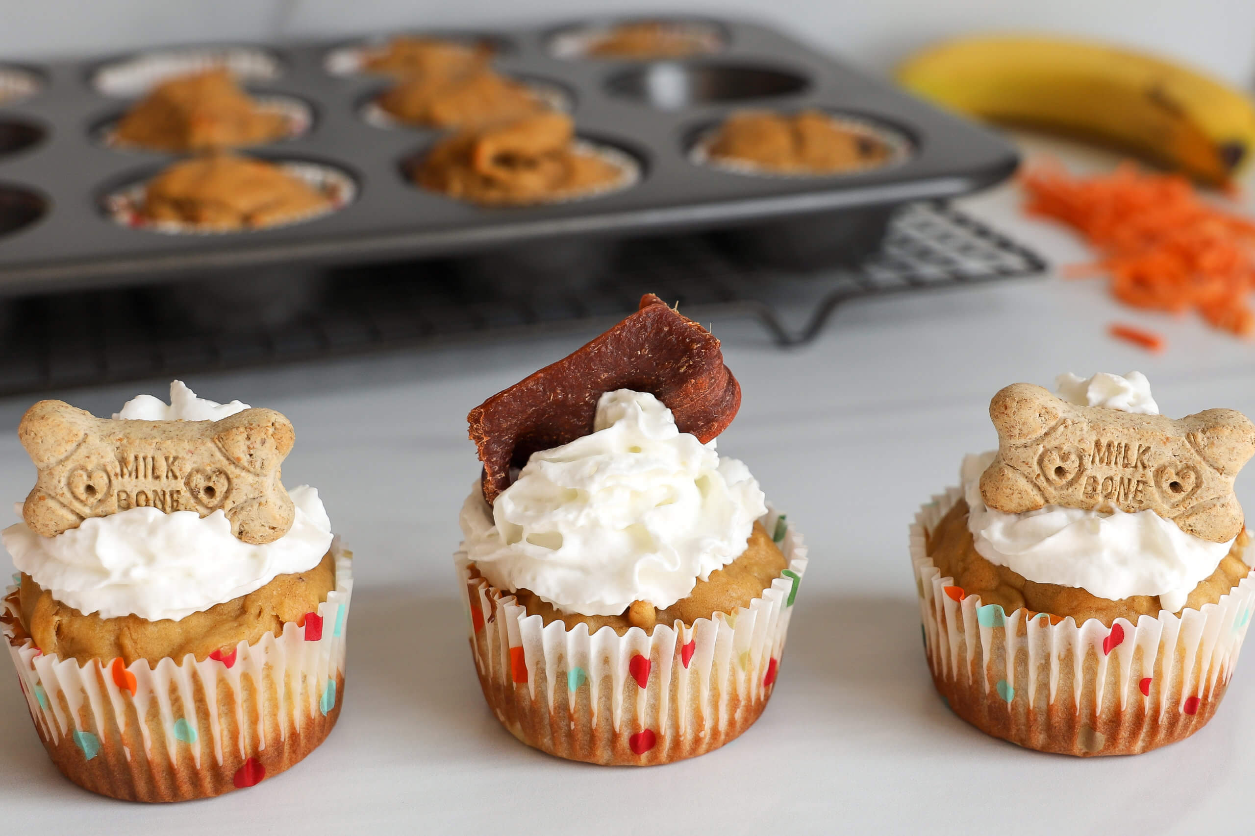 Peanut Butter and Banana Pupcakes