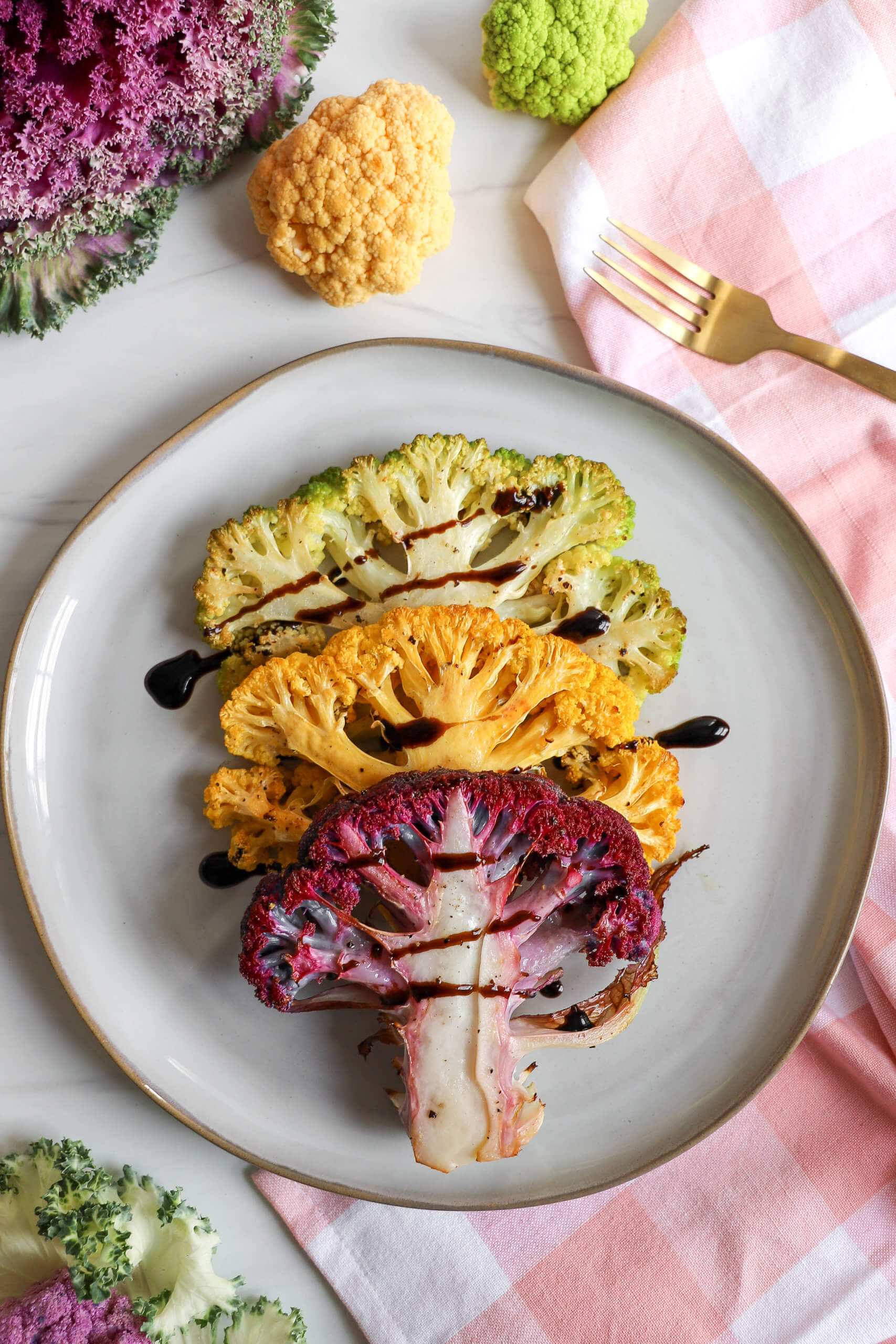 Roasted Multi-Color Cauliflower Steaks