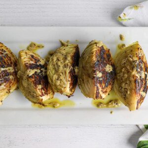 Dijon Roasted Cabbage Wedges with Caraway Seeds