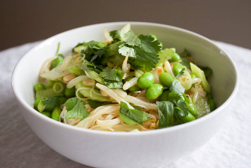 Thai-Lime Edamame & Rice Noodle Salad