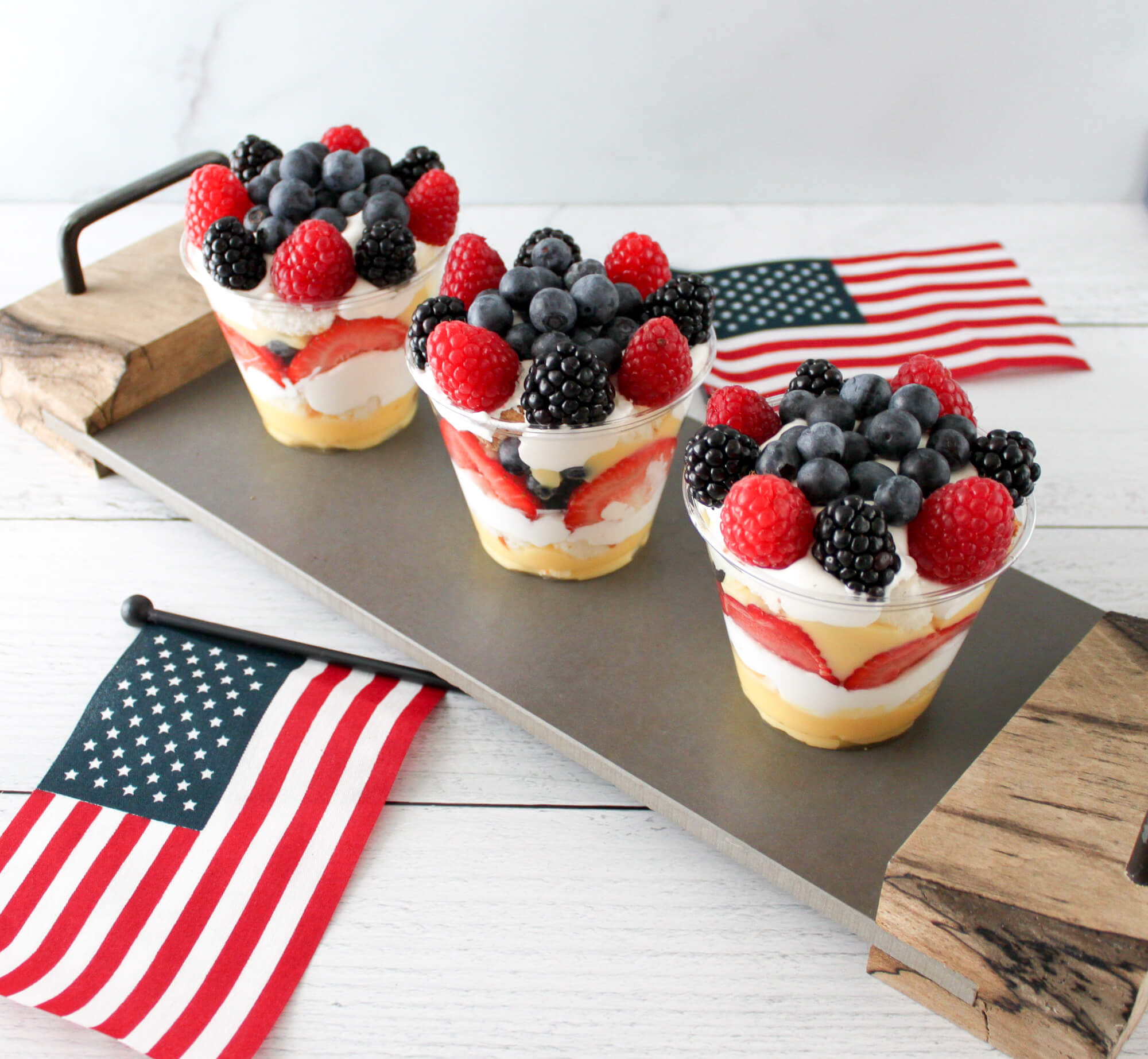 Red, White, & Blueberry Mini Trifles