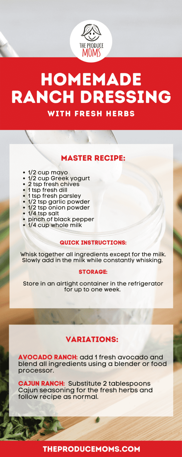 Homemade Ranch Dressing with Fresh Herbs - The Produce Moms