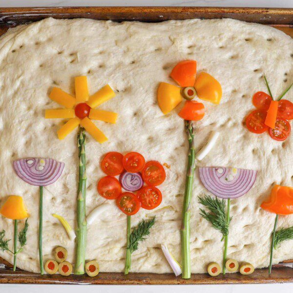 Focaccia Bread Art: Flower Garden