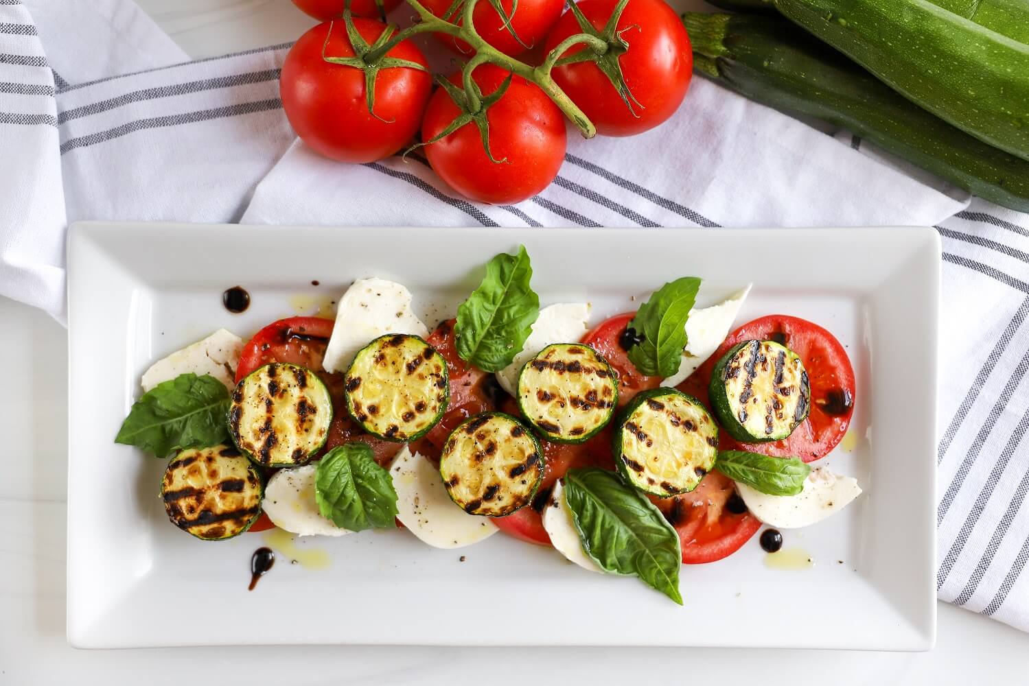 Grilled Zucchini Caprese Salad 