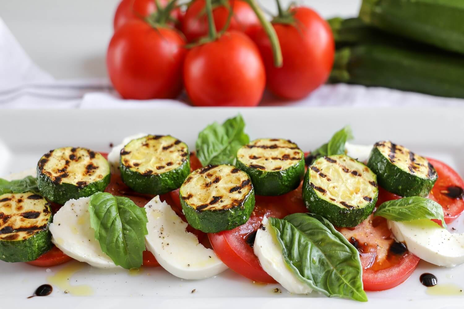 Grilled Zucchini Caprese Salad 