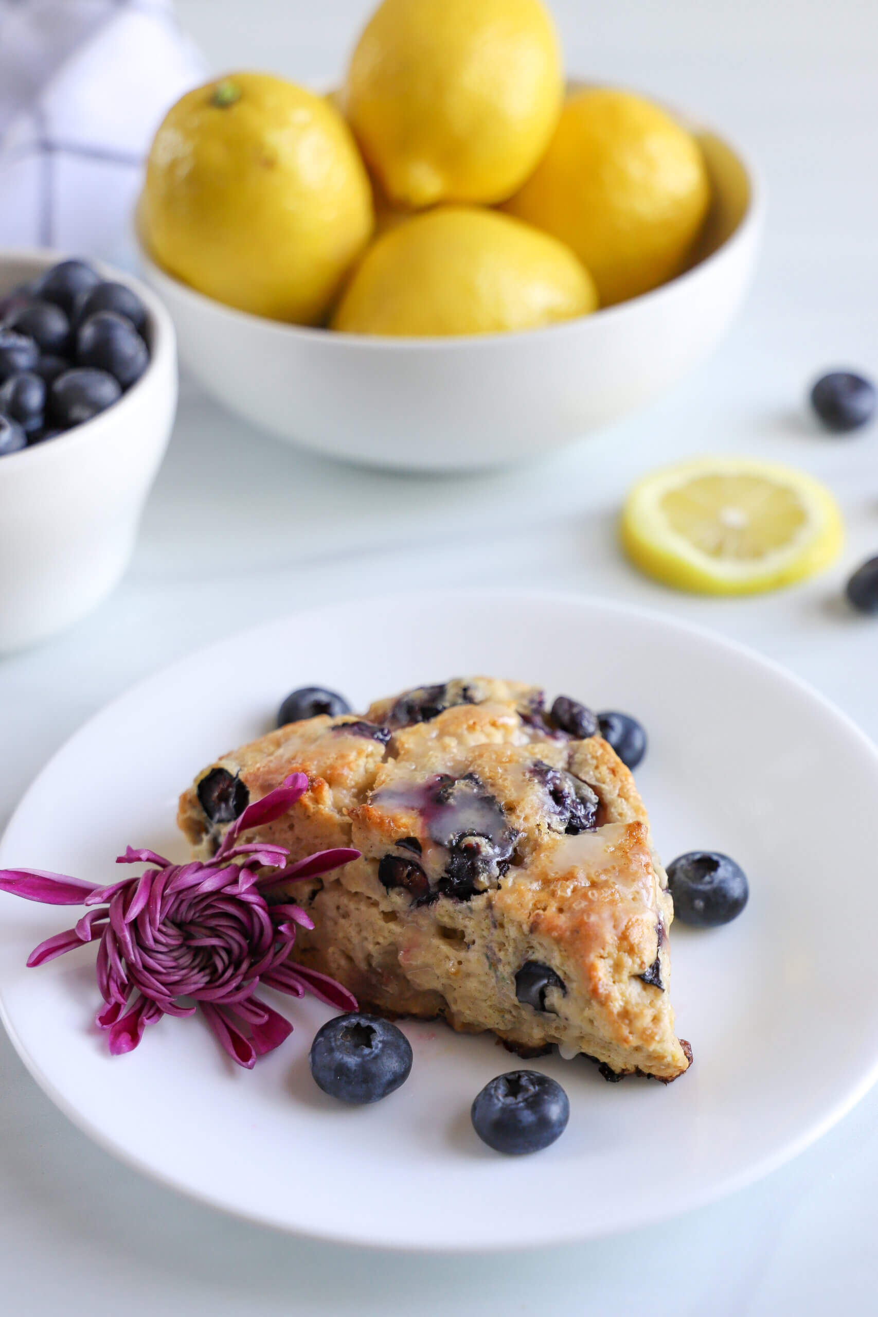 Lemon Blueberry Scones with a Lemon Glaze- The Produce Moms