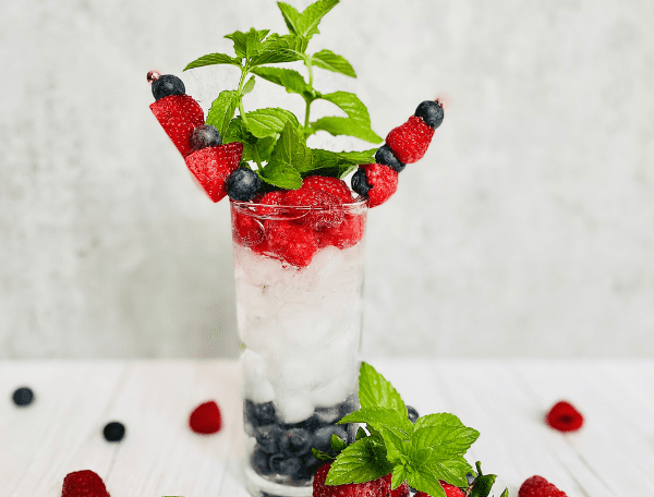 Red, White and Blueberry Mojito