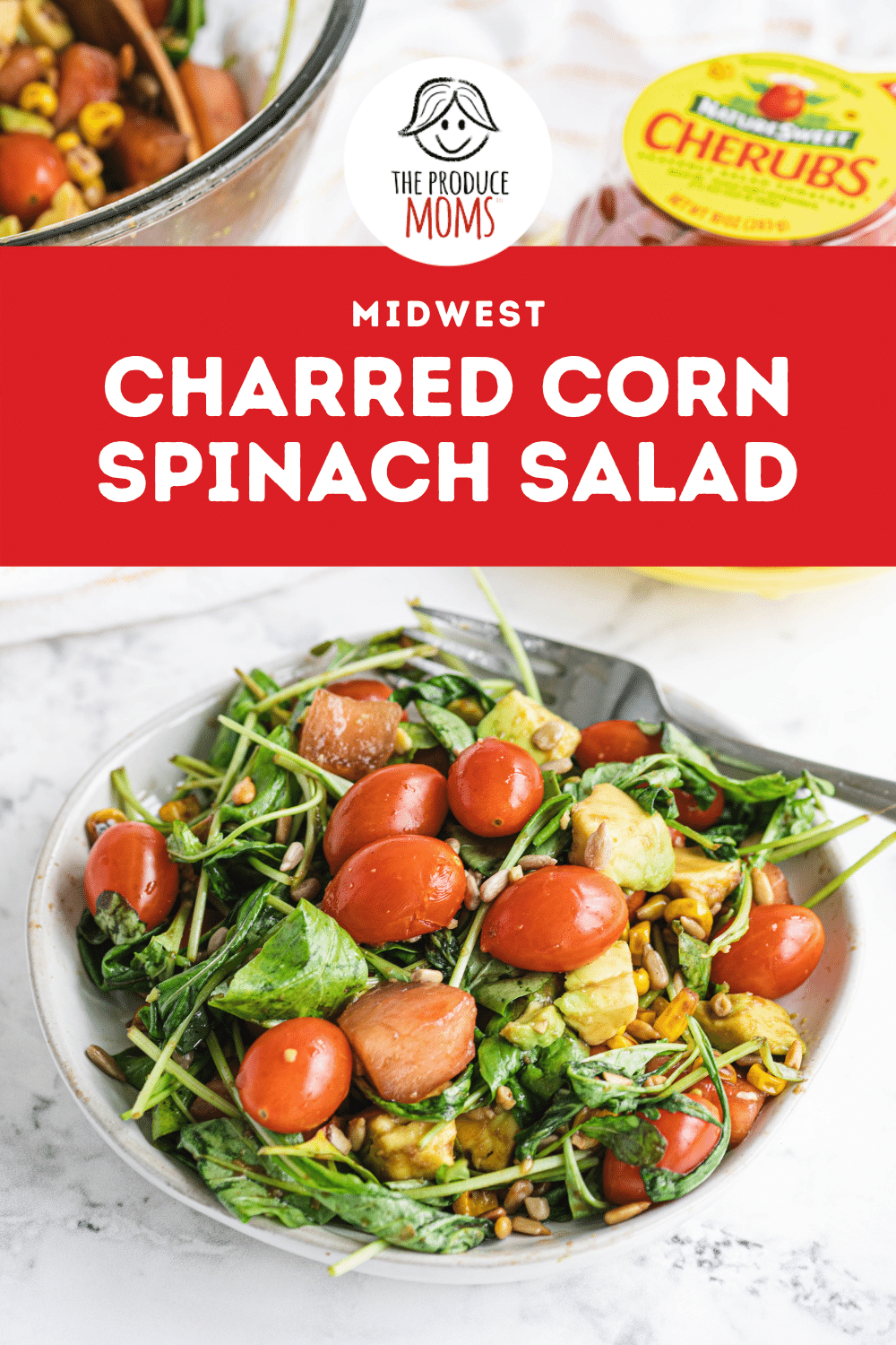 Charred Corn Spinach Salad Pin