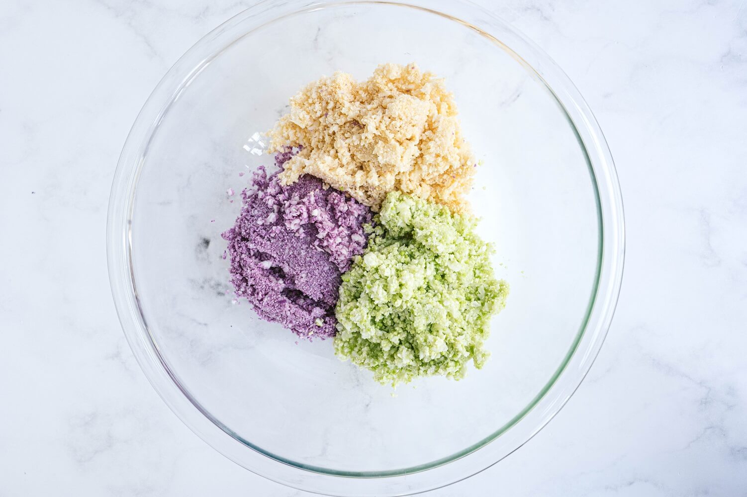 Three colors of Carnival cauliflower