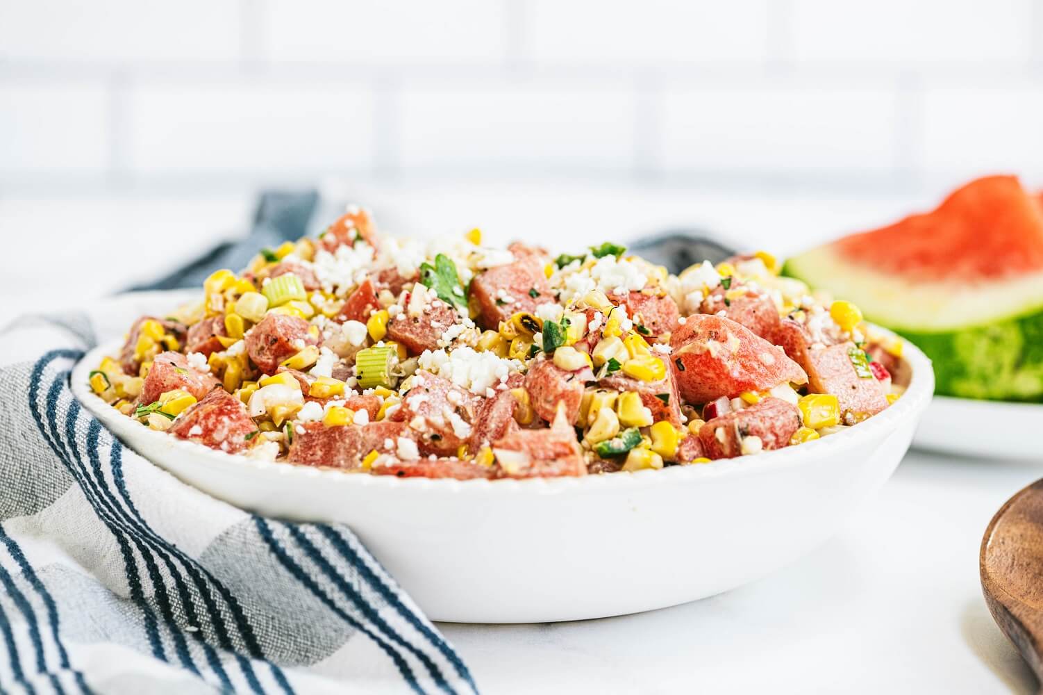 Fresh and refreshing Watermelon Elote Salad