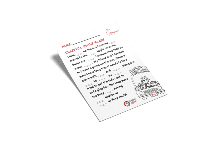 Applewood Fresh Crazy Fill-In-the-Blank Activity Sheet