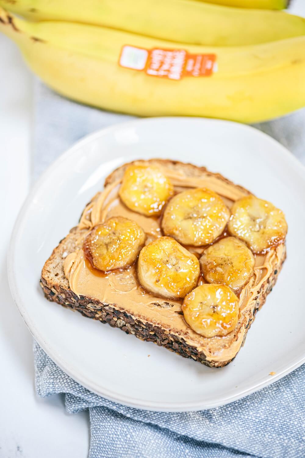 Carmelized Banana and Peanut Butter Toast