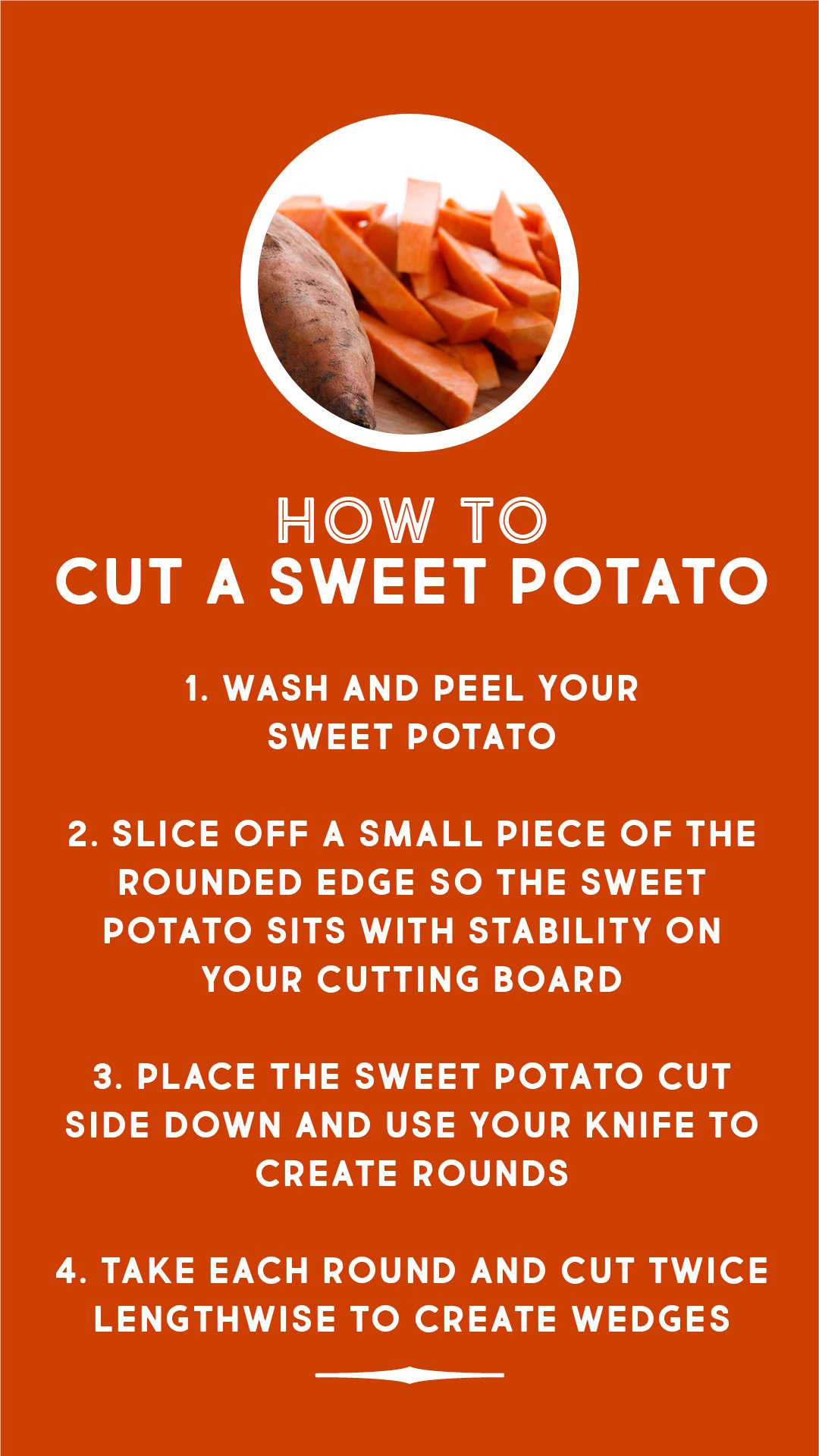How to cut a sweet potato