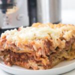 slow cooker lasagna on a plate