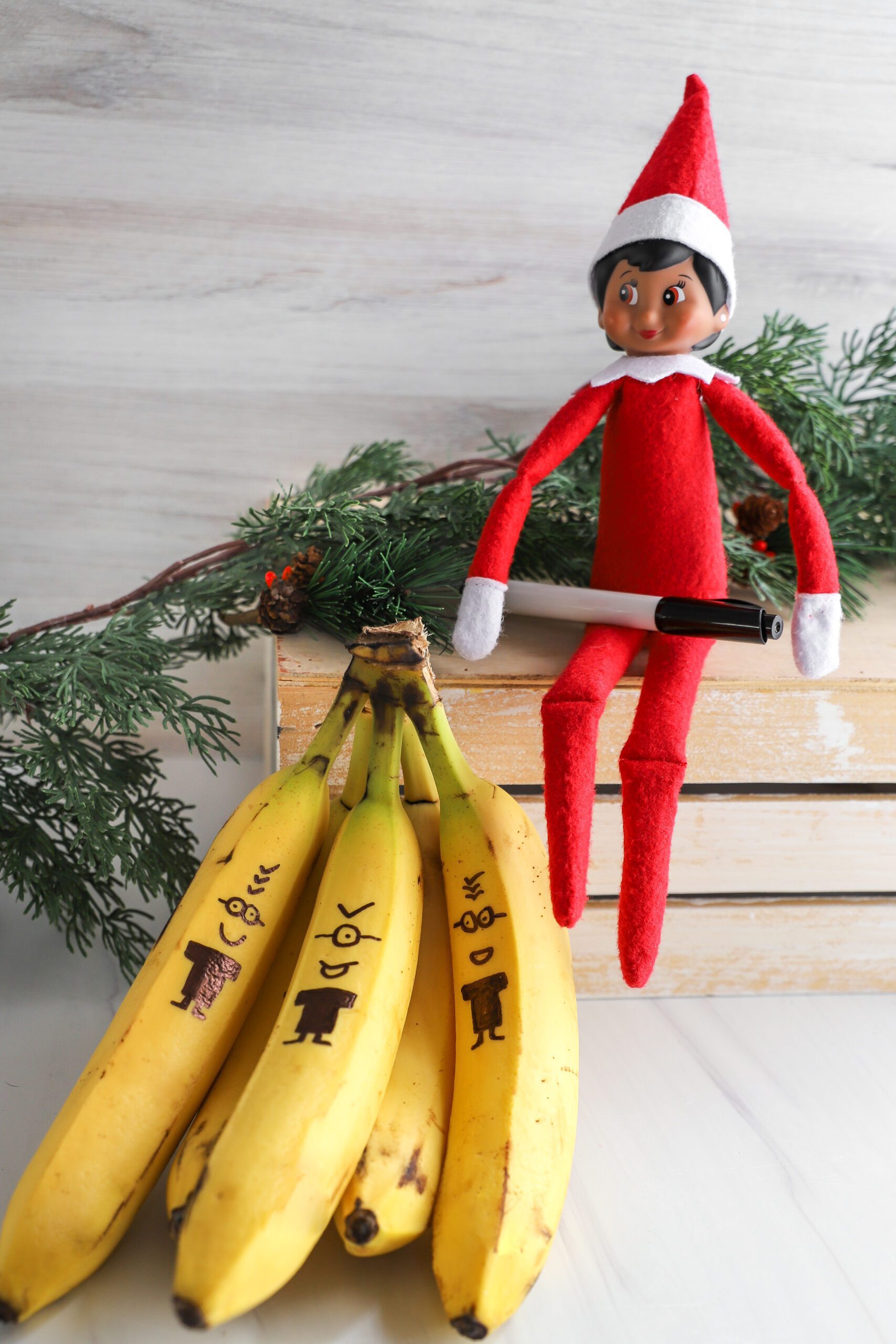 Last Minute Elf on the Shelf Ideas Using Fruits and Veggies