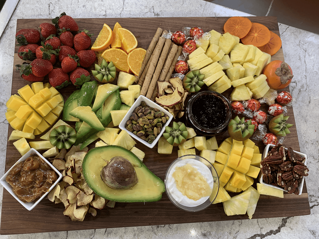 Get creative with your tropical fruit dessert board