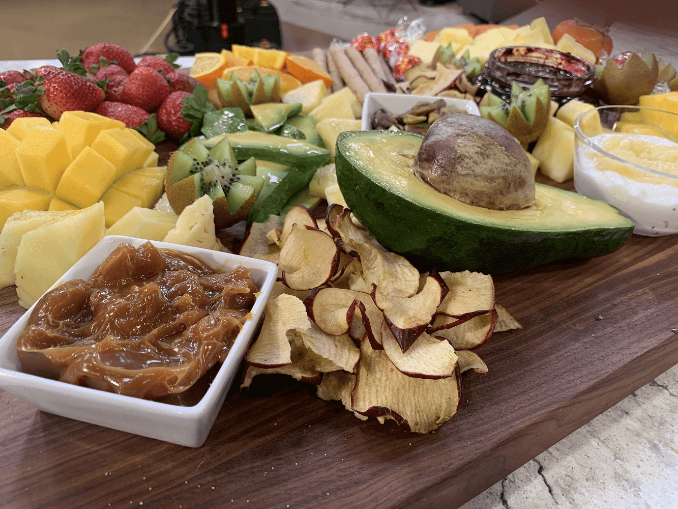 Delicious dips and delectable fruits