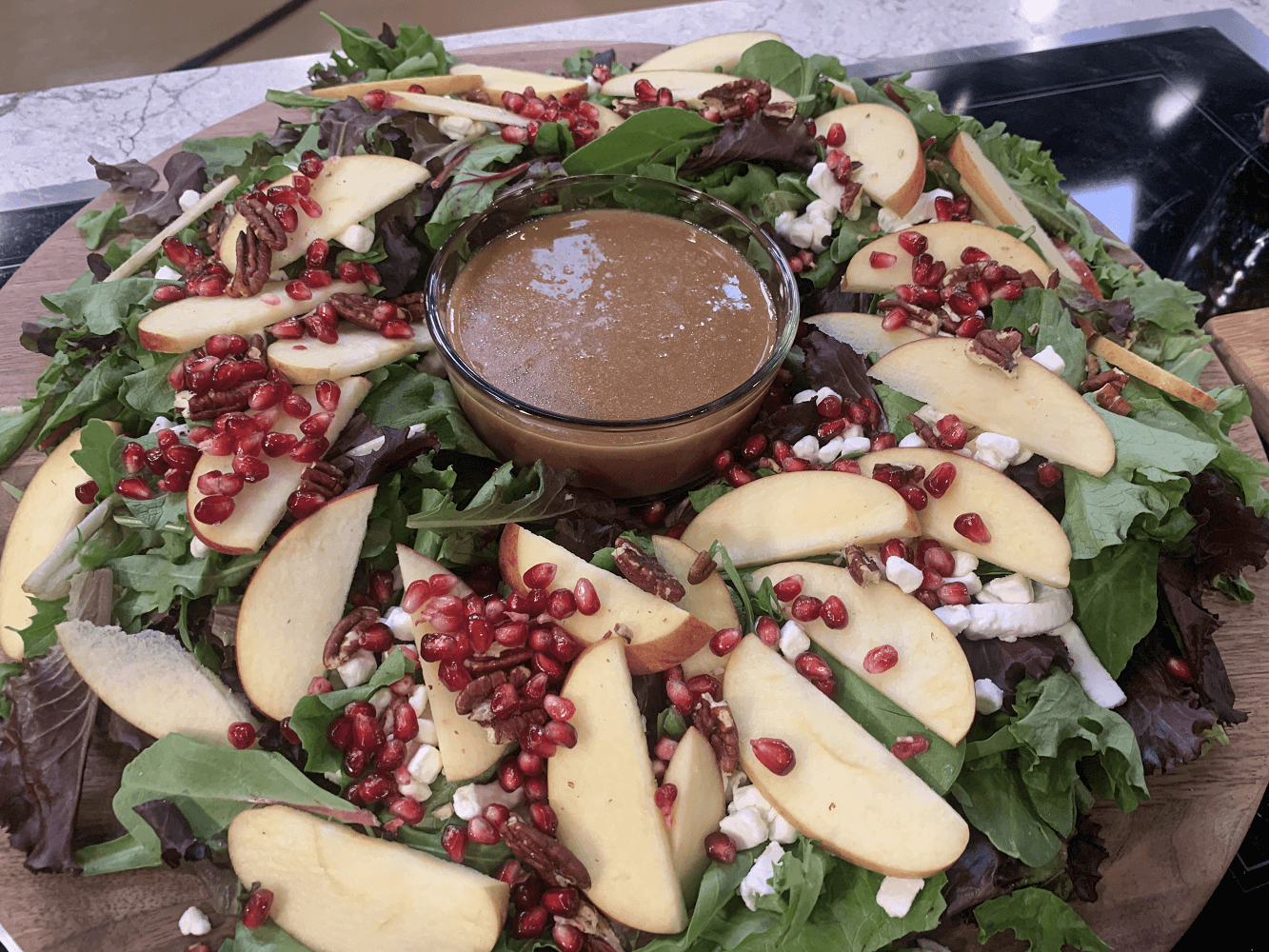 A festive and flavorful wreath salad