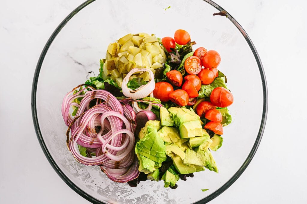 Ingredients for the Low Carb Cheeseburger Salad