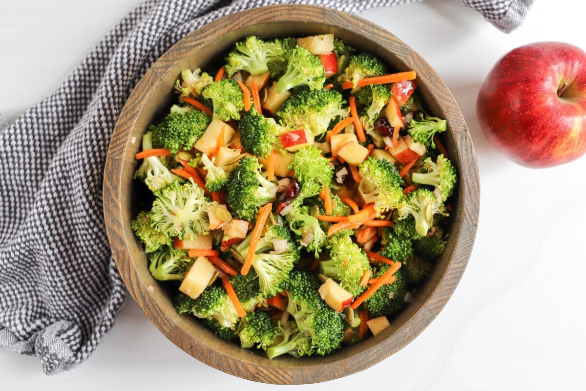 Broccoli Apple Salad with Blood Orange Vinaigrette