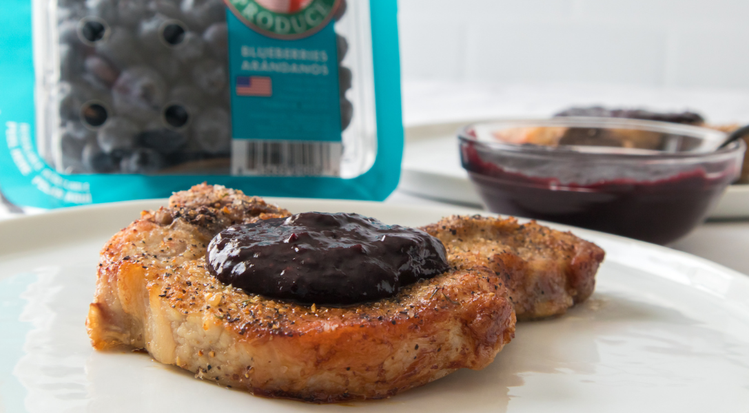 Blueberry BBQ Sauce on Pork Chop