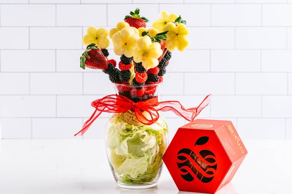 apple and berry fruit bouquet