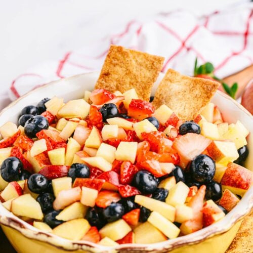 apple berry fruit salsa in a bowl
