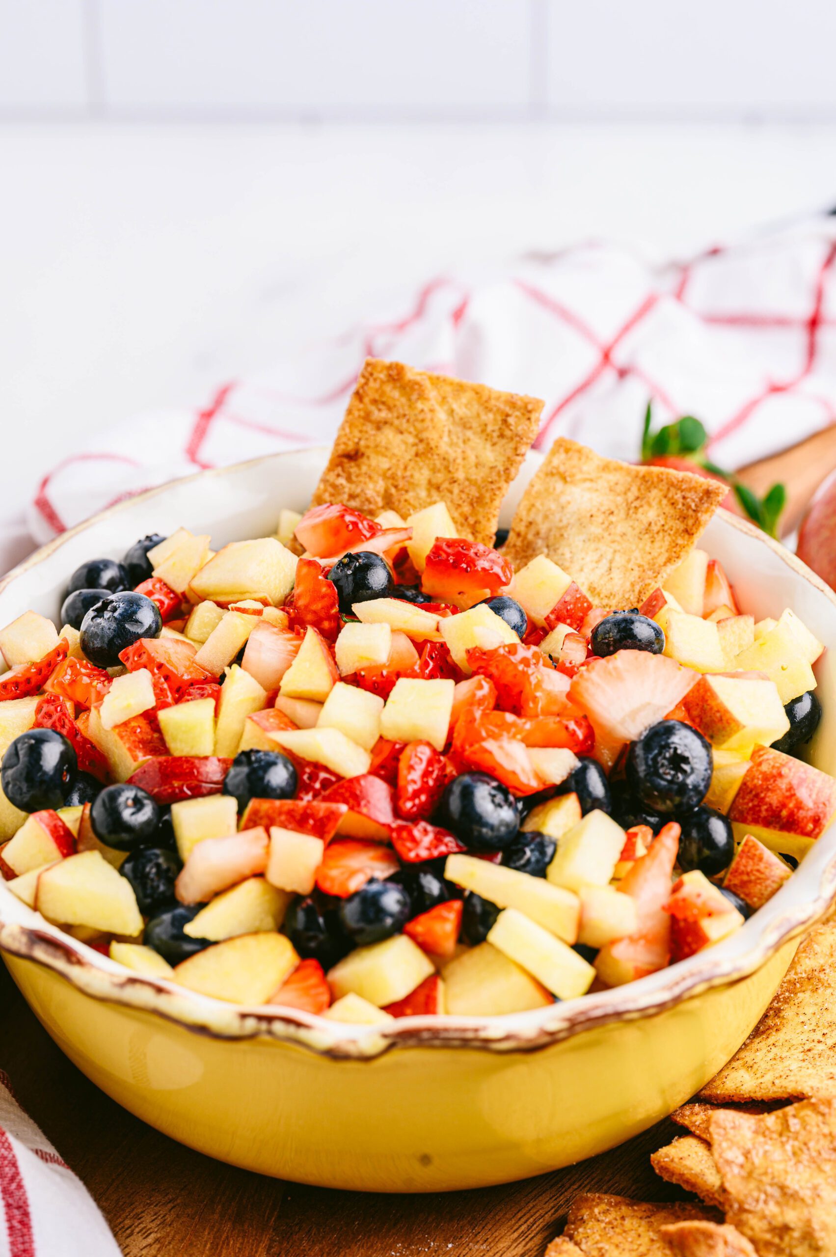 apple berry fruit salsa in a bowl