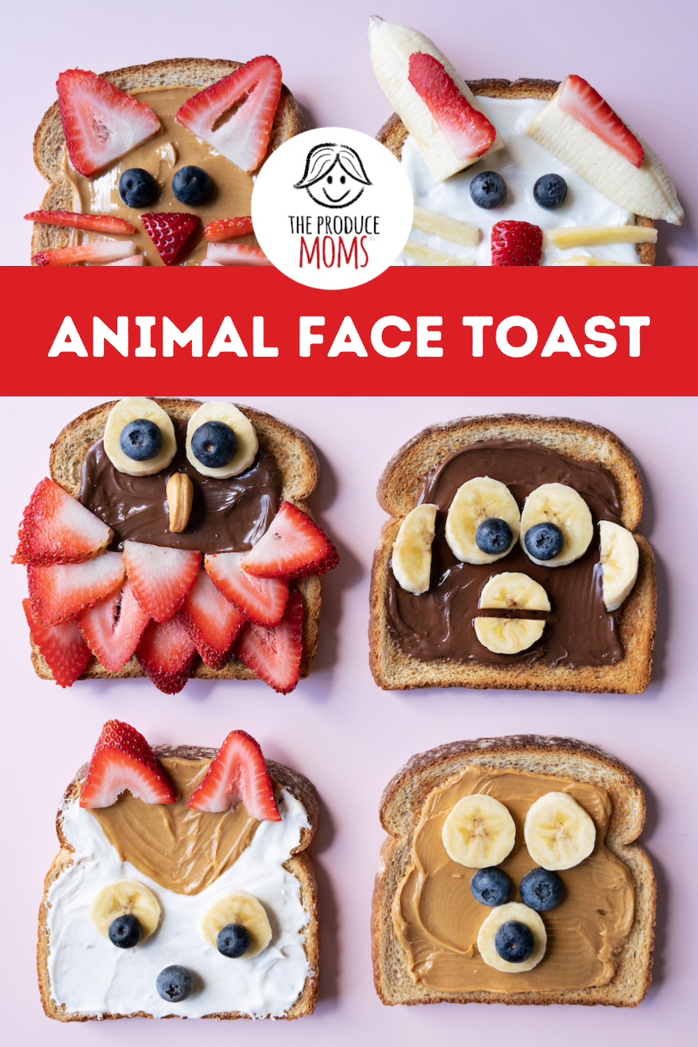 Pinterest Pin: Animal Face Toast
