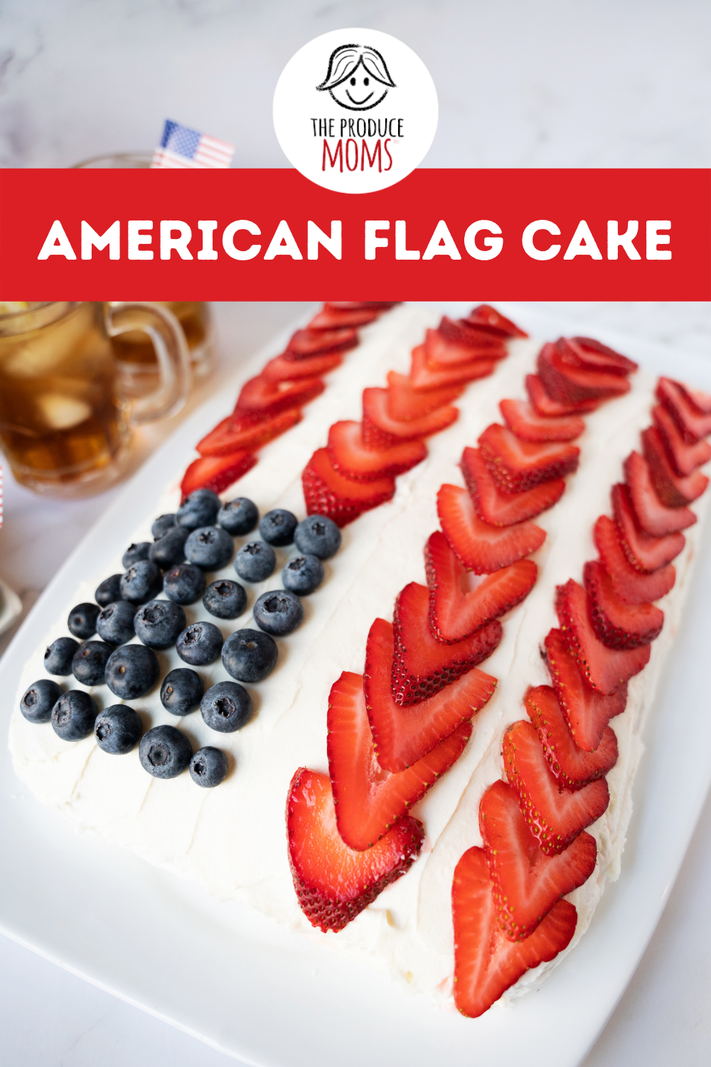 Pinterest Pin: American Flag Cake